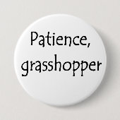 Geduld, Grashüpfer Button (Vorderseite)