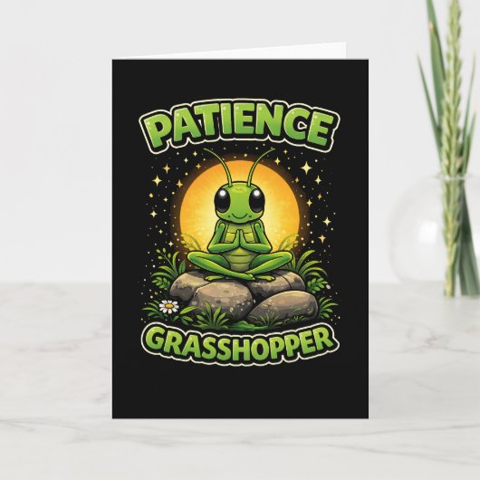 Geduld Grashüpfer Feiertagskarte (Vorderseite)