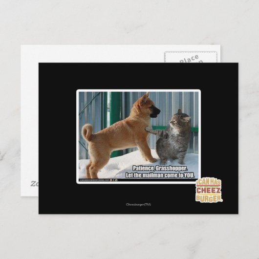 Geduld, Grasshopper. Postkarte (Vorne/Hinten)