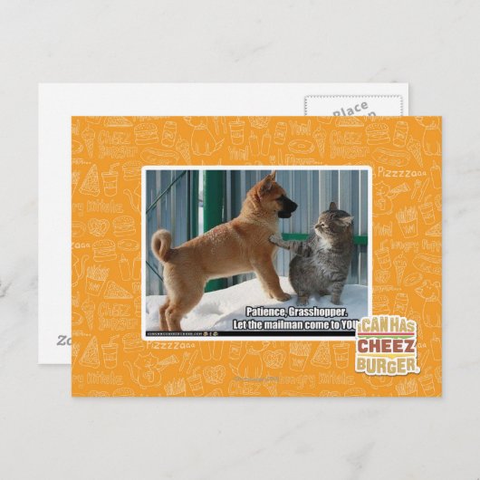 Geduld, Grasshopper. Postkarte (Vorne/Hinten)