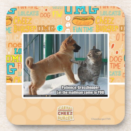 Geduld, Heuschrecke Getränkeuntersetzer (Vorderseite)