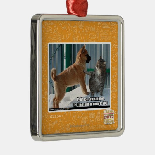 Geduld, Heuschrecke Silbernes Ornament (Rechts)