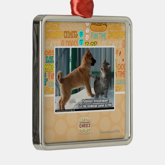 Geduld, Heuschrecke Silbernes Ornament (Rechts)