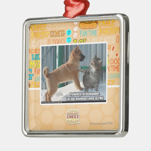 Geduld, Heuschrecke Silbernes Ornament (Links)