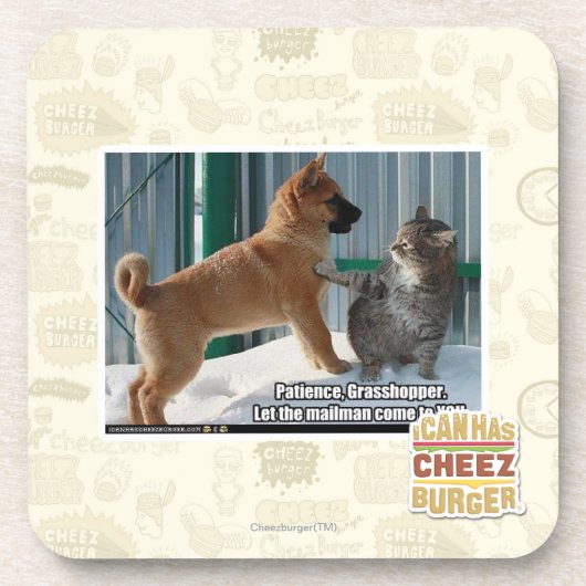 Geduld, Heuschrecke Untersetzer (Vorderseite)