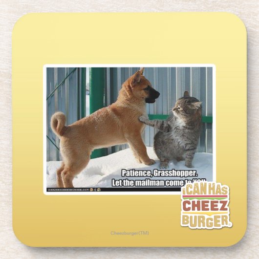 Geduld, Heuschrecke Untersetzer (Vorderseite)