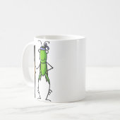 Geduld, Heuschrecken-Tasse stehend mit Personal Kaffeetasse (Vorderseite Links)