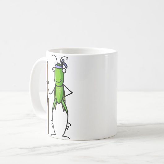 Geduld, Heuschrecken-Tasse stehend mit Personal Kaffeetasse (Vorderseite Links)