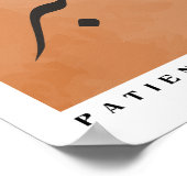 Geduld in arabischer Kalligrafie Boho Art Poster (Ecke)