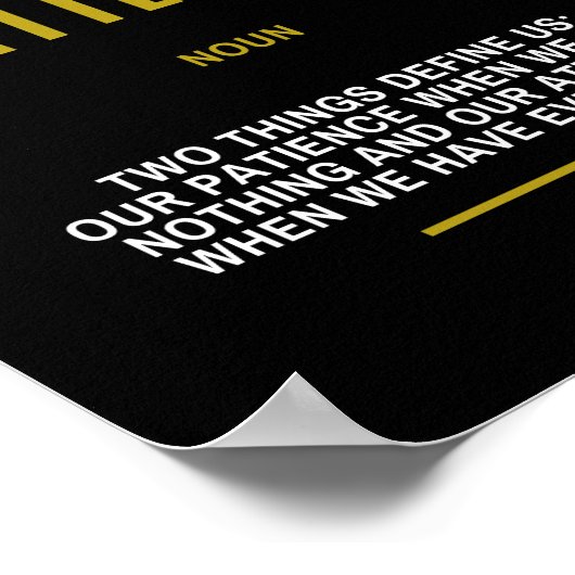 Geduld inspirierendes Zitat zum Erfolg Poster (Ecke)