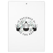 Geduld ist das wichtigste Multiside-Design auf ein Klemmbrett (Rückseite)