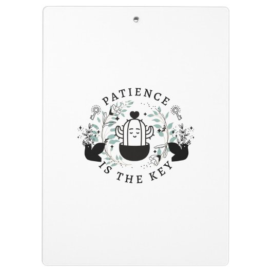 Geduld ist das wichtigste Multiside-Design auf ein Klemmbrett (Rückseite)