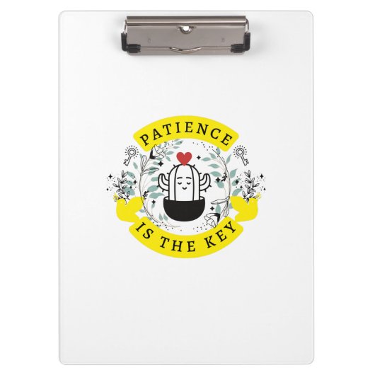Geduld ist das wichtigste Multiside-Design auf ein Klemmbrett (Vorderseite)