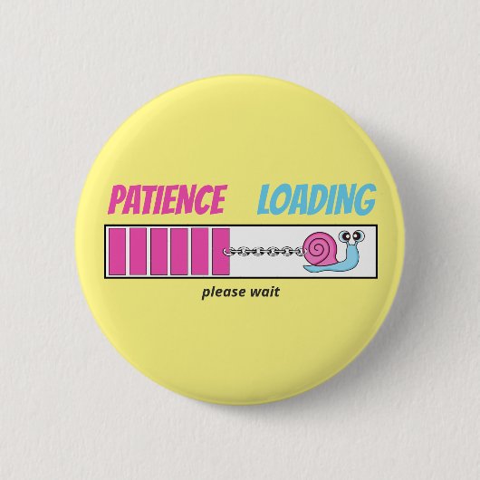 Geduld Loading Niedliche Schnecke Personalisiert G Button (Vorderseite)