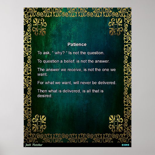 Geduld Poster (Vorne)