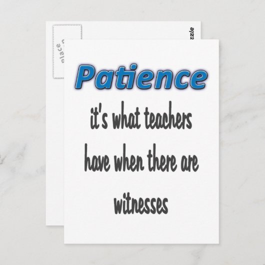 Geduld Postkarte (Vorne/Hinten)