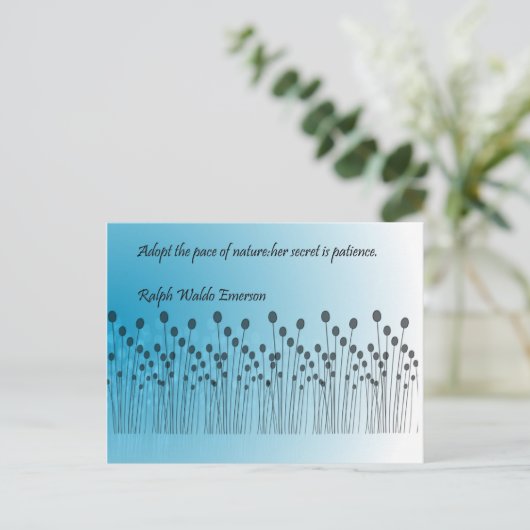 Geduld Postkarte (Stehend Vorderseite)