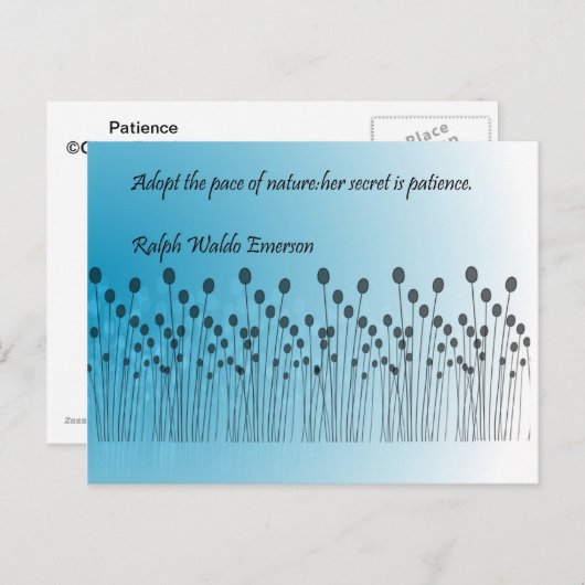 Geduld Postkarte (Vorne/Hinten)