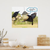 Geduld Respekt Ravens Crows Vogel Print Poster (Küche)