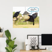 Geduld Respekt Ravens Crows Vogel Print Poster (Heimbüro)