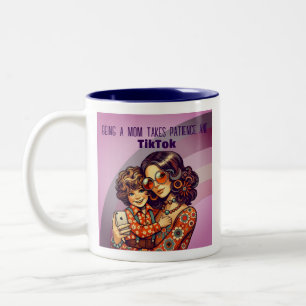 Geduld und Kiktok Zweifarbige Tasse
