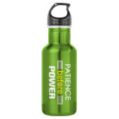 "Geduld vor Power" Pickleball Wasser-Flasche Trinkflasche (Vorderseite)