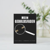 Geduldsfaden Spruch Geduld Frauen Humorvoll Postkarte (Stehend Vorderseite)