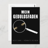 Geduldsfaden Spruch Geduld Frauen Humorvoll Postkarte (Vorne/Hinten)