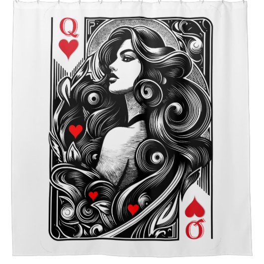 Geehrte Herzdame Duschvorhang (Vorderseite)