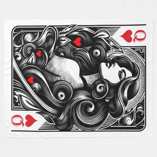 Geehrte Herzdame Fleecedecke (Vorderseite (Horizontal))