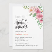 Geeignet Brautparty Floral Wasserfarben Grüne Einladung (Vorderseite)