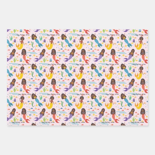 Geeignet für afrikanische Meerjungfrauen Geschenkpapier Set (Vorderseite)