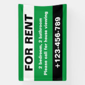 Geeignet für Miete von Real Anwesen Black Green Banner (Vertikal)