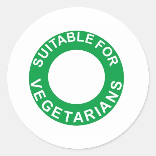 Geeignet für Vegetarier Runder Aufkleber (Vorderseite)
