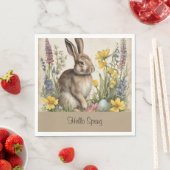 Geeignet Vintag Ostern Bunny Egal Blüte Serviette (Beispiel)