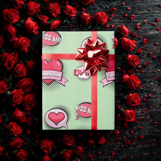 Geeignete Comic-Geschenke im Stil von grün & rot Geschenkpapier