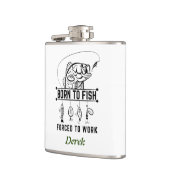 Geeignete Fischgeschenke, Geboren zum Fischen Flachmann (Links)