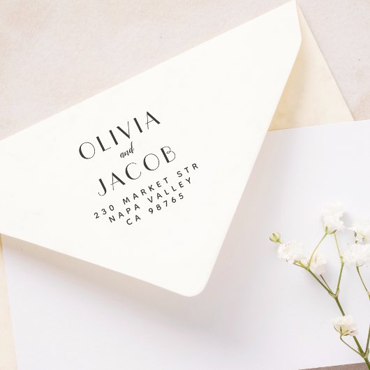 Geeignete formelle Hochzeitsnamen und Rücksendeadr Permastempel