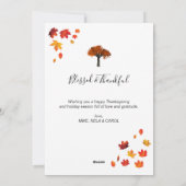 Geeignete Herbstblätter zum Erntedankfest Feiertagskarte (Rückseite)