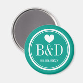 Geeignete mit Monogramm Hochzeitsmagnete Magnet (Vorderseite/Rückseite)