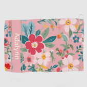 Geeignete Niedliche Vintage Blume Geschenke für Fr Golfhandtuch (Horizontal)