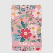 Geeignete Niedliche Vintage Blume Geschenke für Fr Golfhandtuch (Vorderseite)