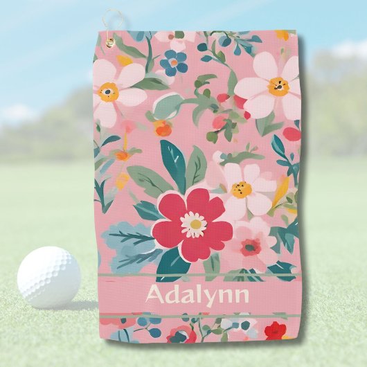 Geeignete Niedliche Vintage Blume Geschenke für Fr Golfhandtuch