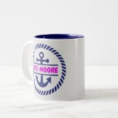 Geeignete personalisierte Bezeichnung nautische Se Zweifarbige Tasse (Vorderseite Links)