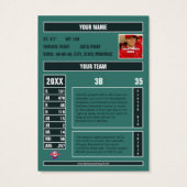 Geeignete Status einer grünen Baseball-Handelskart (Rückseite)