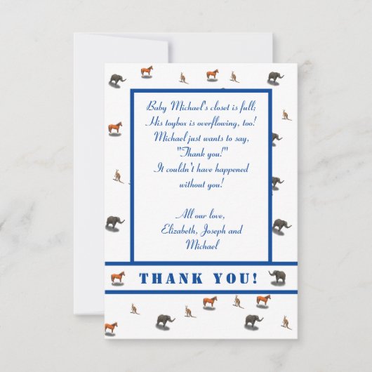 Geeignete Tiere Dankeskarte (Vorderseite)