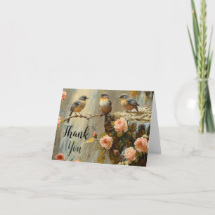 Geeignete Vögel und Rosen Dankeschön Dankeskarte