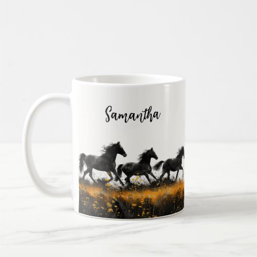 Geeignete Wild Pferde und Wilde Blume Tasse (Links)