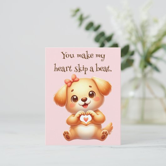 Geeigneter Valentinstag-Hund Feiertagskarte (Stehend Vorderseite)