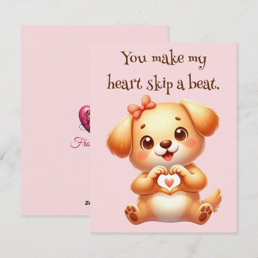 Geeigneter Valentinstag-Hund Feiertagskarte (Vorne/Hinten)